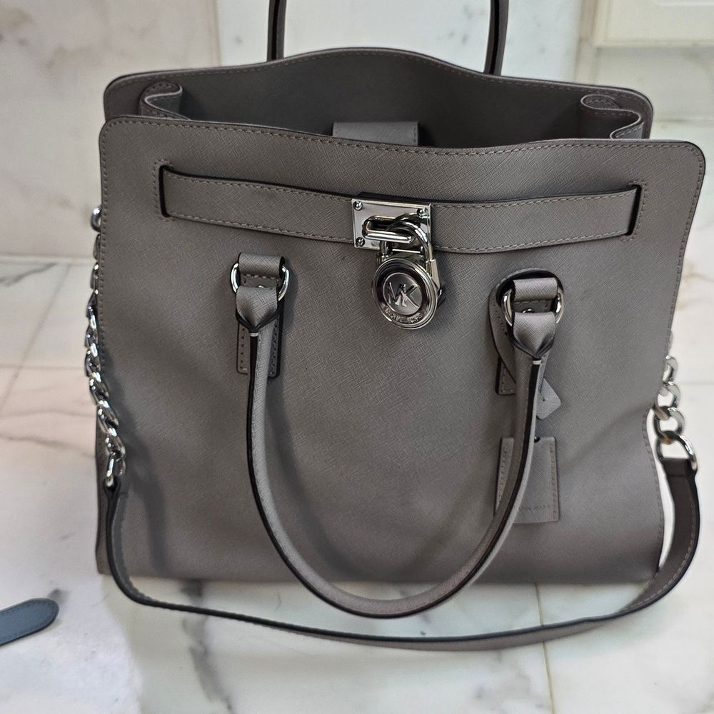 Michael Kors Gray Leather Shoulder Bag Tote